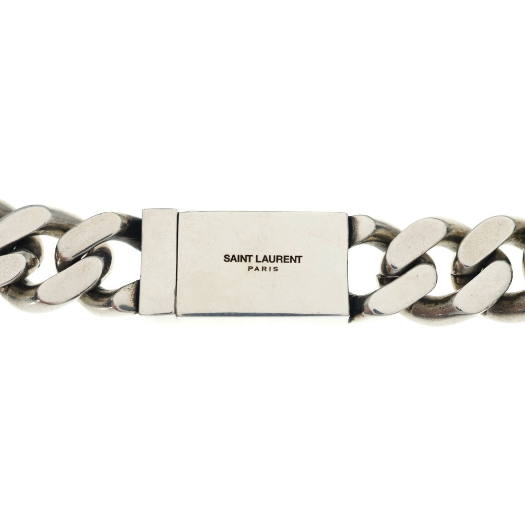 SAINT LAURENT PARIS(サンローランパリ) メタルカーブ チェーンネックレス ペンダント シルバー メタル 691326