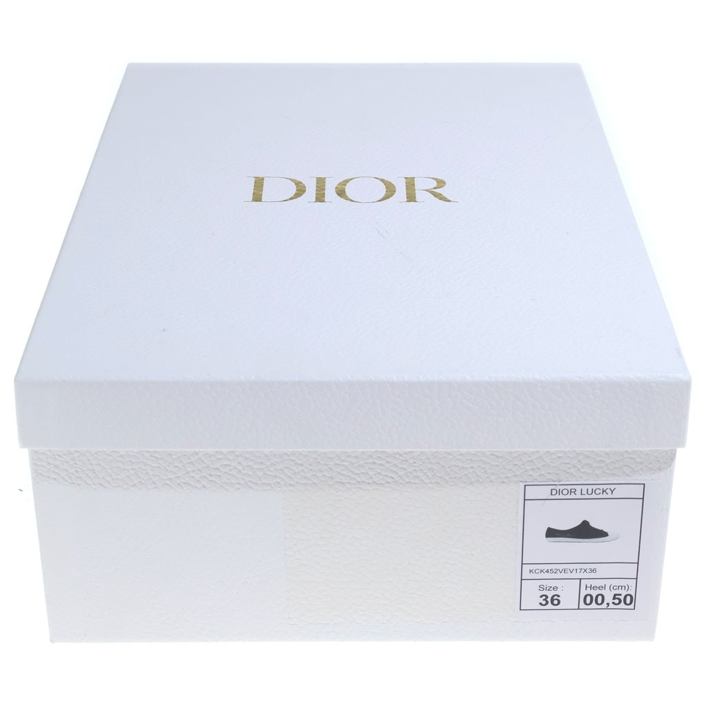 Christian Dior(クリスチャンディオール) ラッキースニーカー ブラック×ホワイト ベロア #36 NS0425 レディース