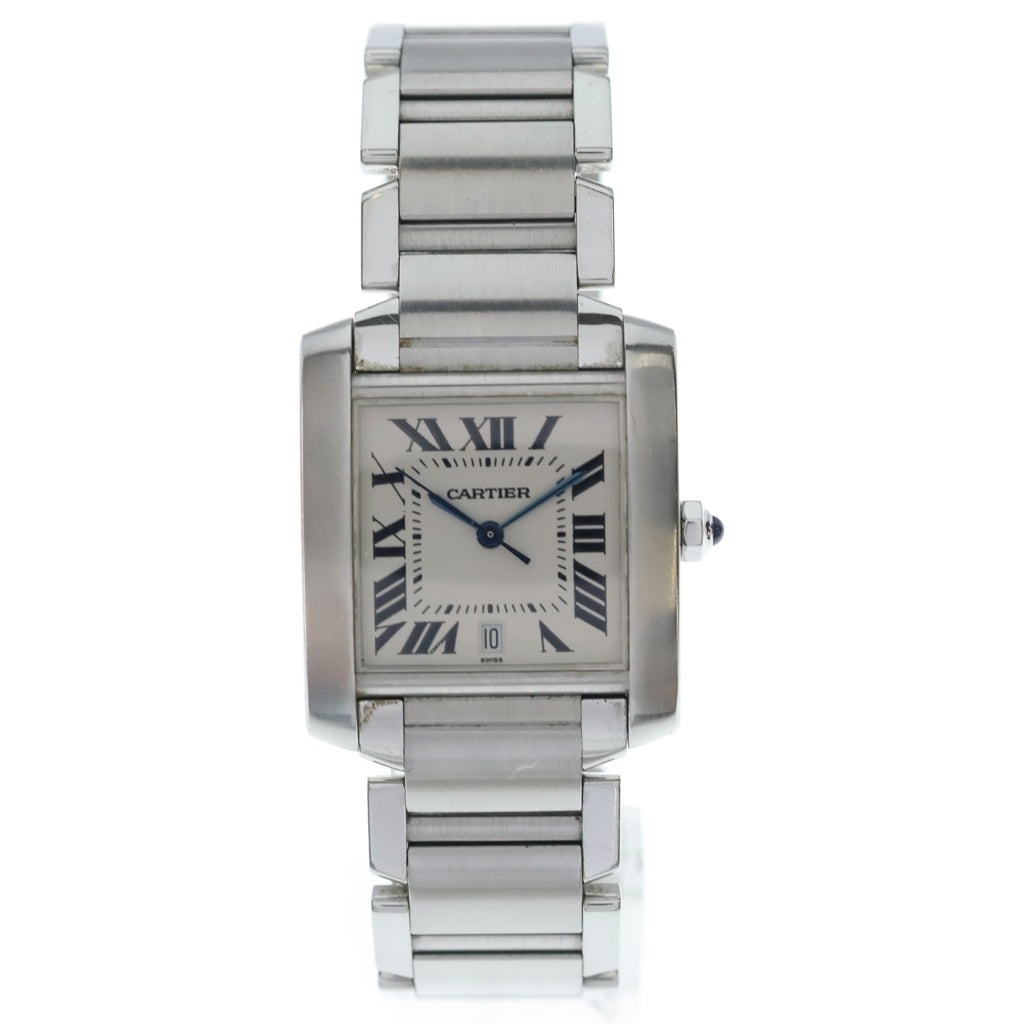 Cartier(カルティエ) タンクフランセーズLM 白文字盤 SS/AT ステンレス オートマ 自動巻き 腕時計 W51002Q3 メンズ レディース