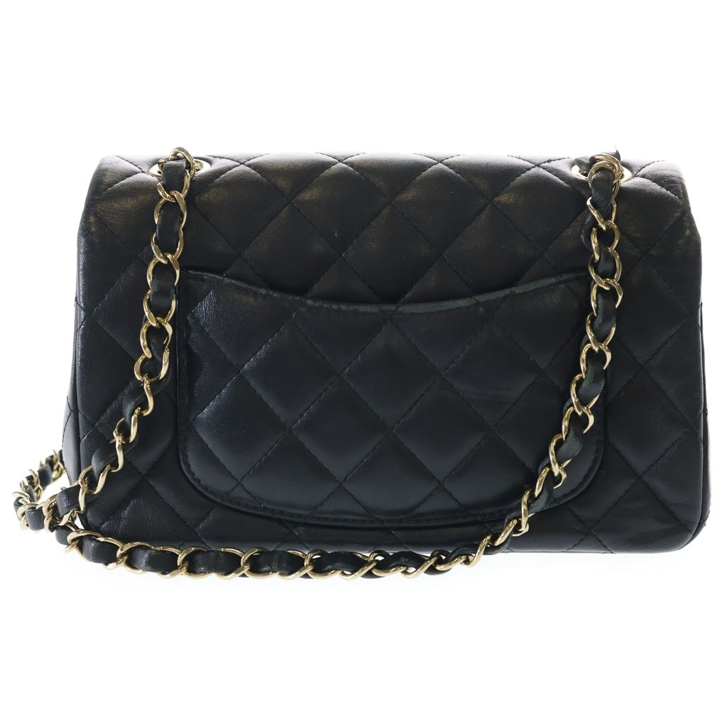 CHANEL(シャネル) ミニマトラッセ20 ラムスキン ゴールド金具 ターンロック シングルフラップ シングルチェーンショルダーバッグ A69900 ブラック レディース