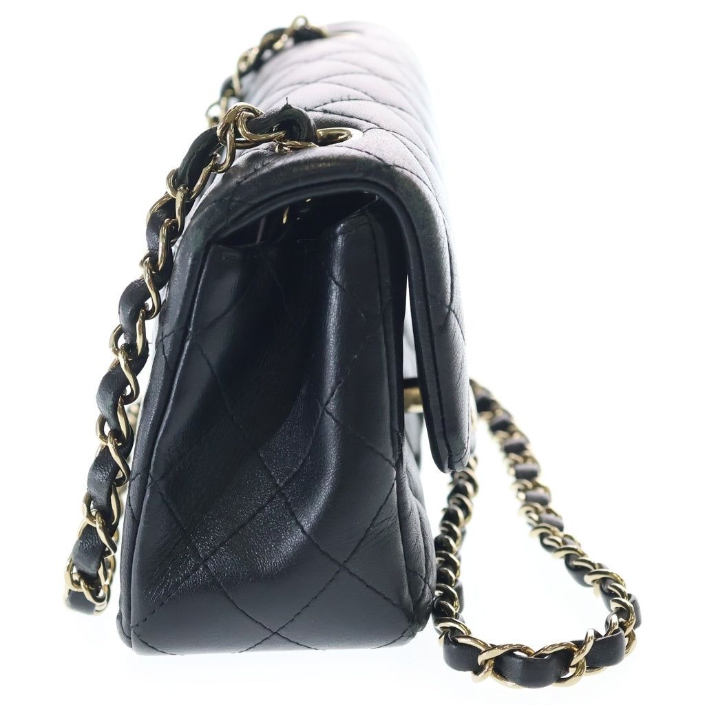 CHANEL(シャネル) ミニマトラッセ20 ラムスキン ゴールド金具 ターンロック シングルフラップ シングルチェーンショルダーバッグ A69900 ブラック レディース