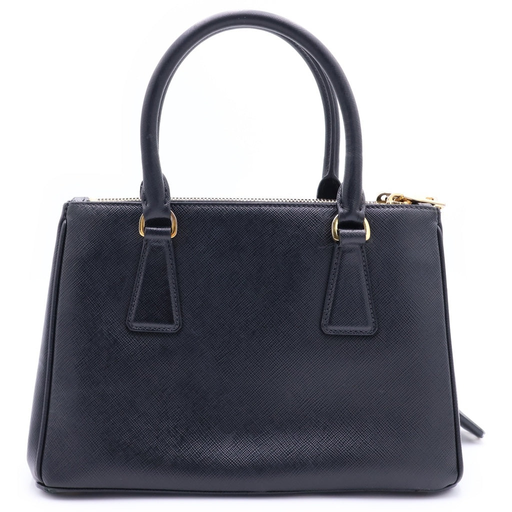 PRADA(プラダ) サフィアーノ ガレリア スモール レザー 2WAY ショルダーバッグ ハンドバッグ 1BA896 ブラック レディース