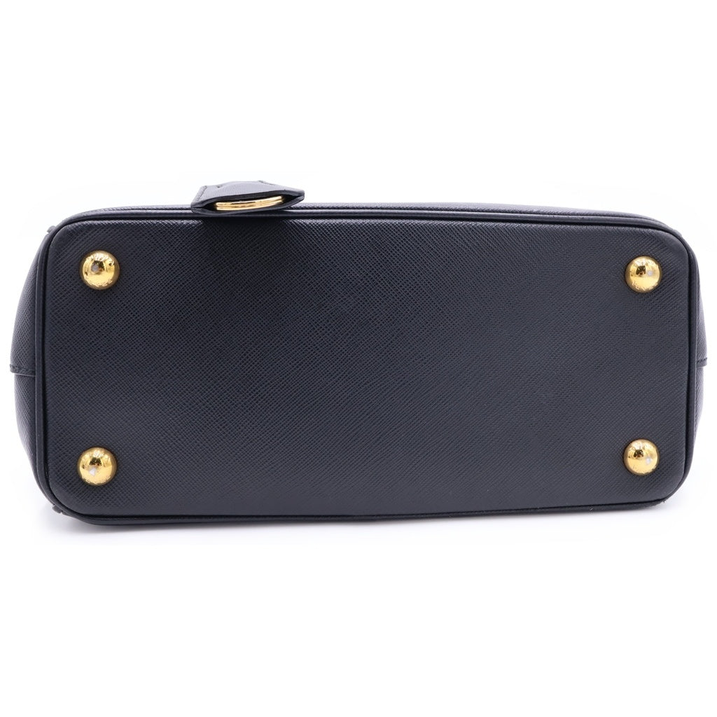 PRADA(プラダ) サフィアーノ ガレリア スモール レザー 2WAY ショルダーバッグ ハンドバッグ 1BA896 ブラック レディース