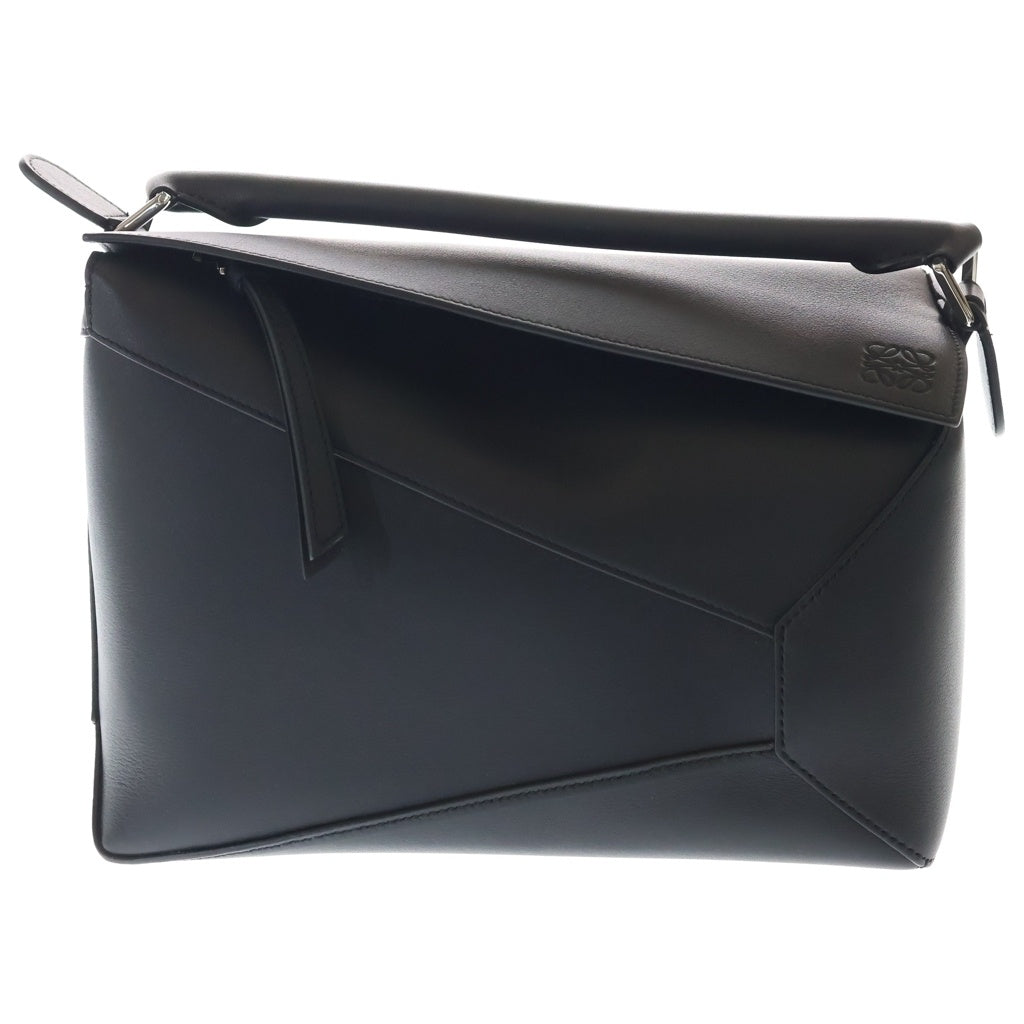 LOEWE(ロエベ) パズルエッジ バッグ ミディアム レザー 2WAY ハンド ショルダー バッグ シルバー金具 ブラック A510P49X231100 レディース