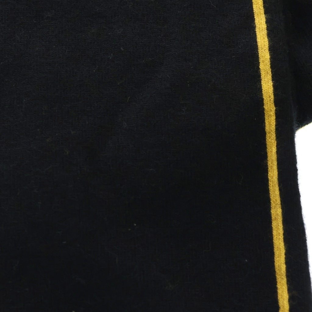 FENDI(フェンディ) ロゴ入りマフラー ブラック×イエロー コットン 61171000