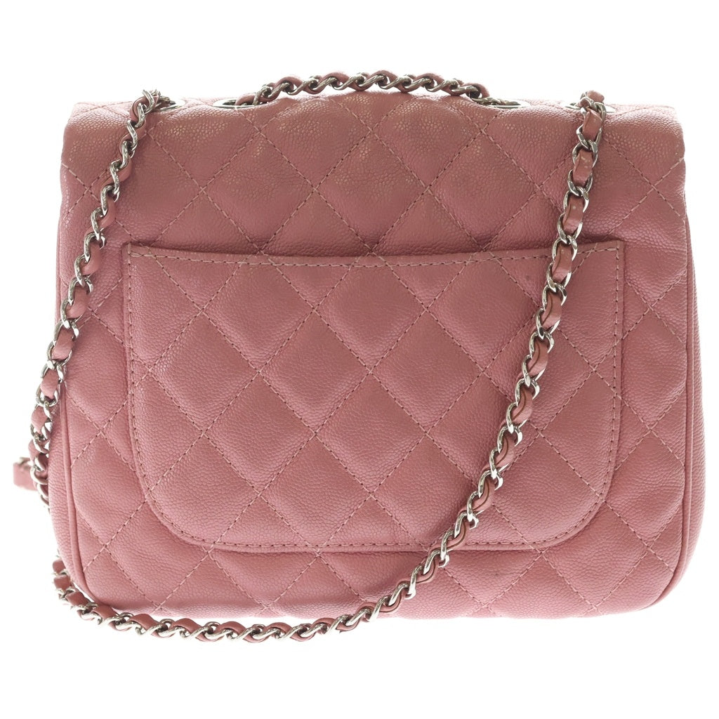 CHANEL(シャネル) マトラッセ22 ミニマトラッセ キャビアスキン シルバー金具 チェーンショルダー A57047 ピンク レディース