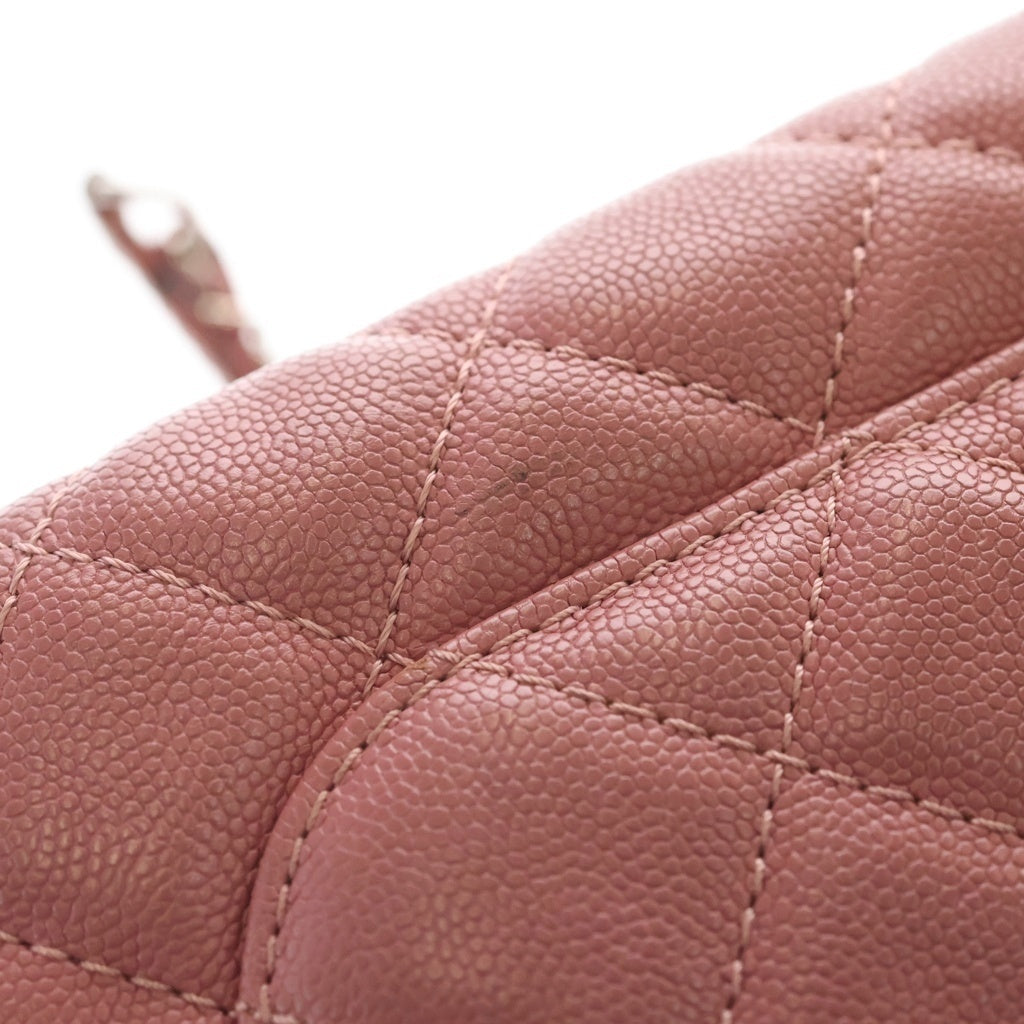 CHANEL(シャネル) マトラッセ22 ミニマトラッセ キャビアスキン シルバー金具 チェーンショルダー A57047 ピンク レディース
