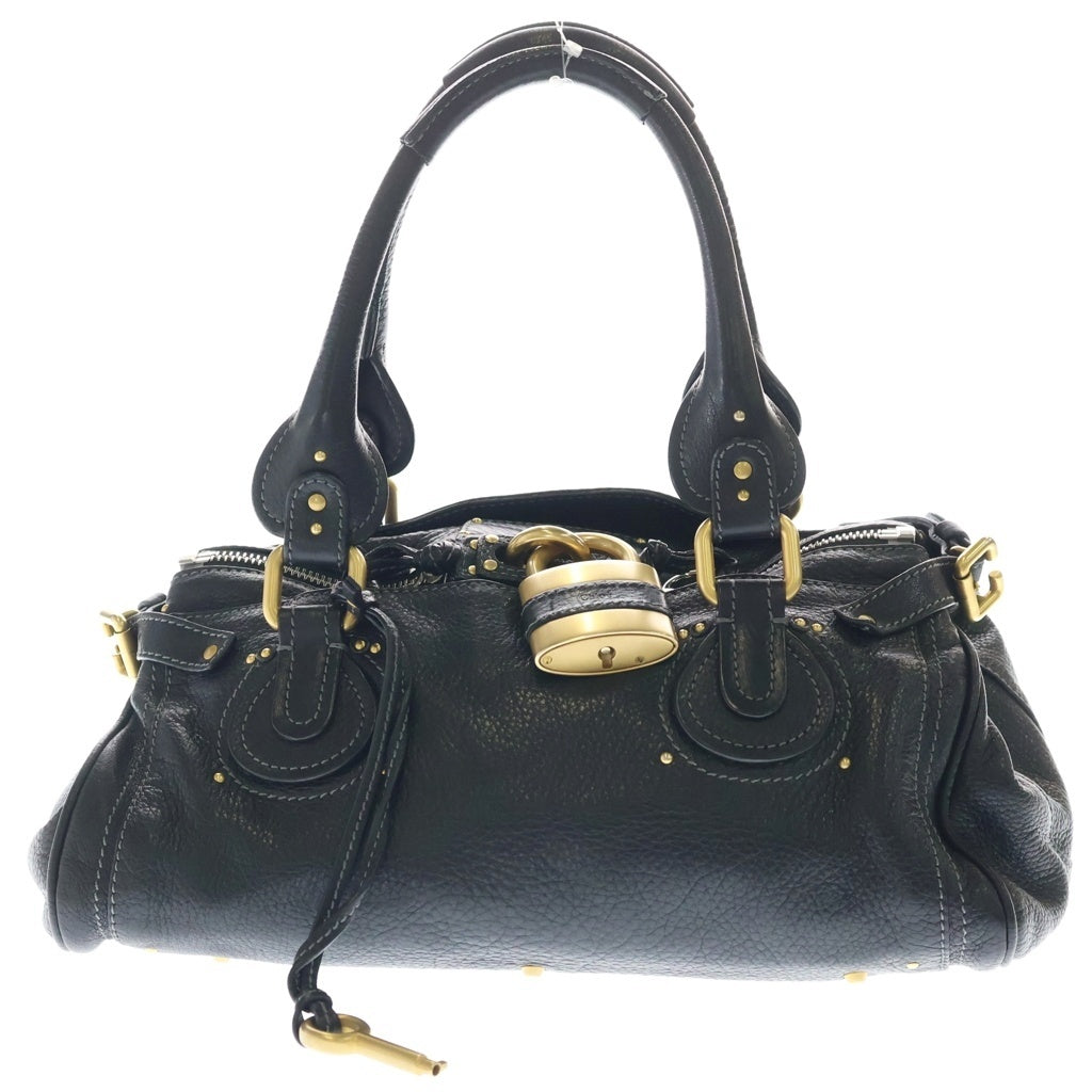 Chloe(クロエ) パディントン ハンドバッグ ボストンバッグ ブラック レザー ゴールド金具