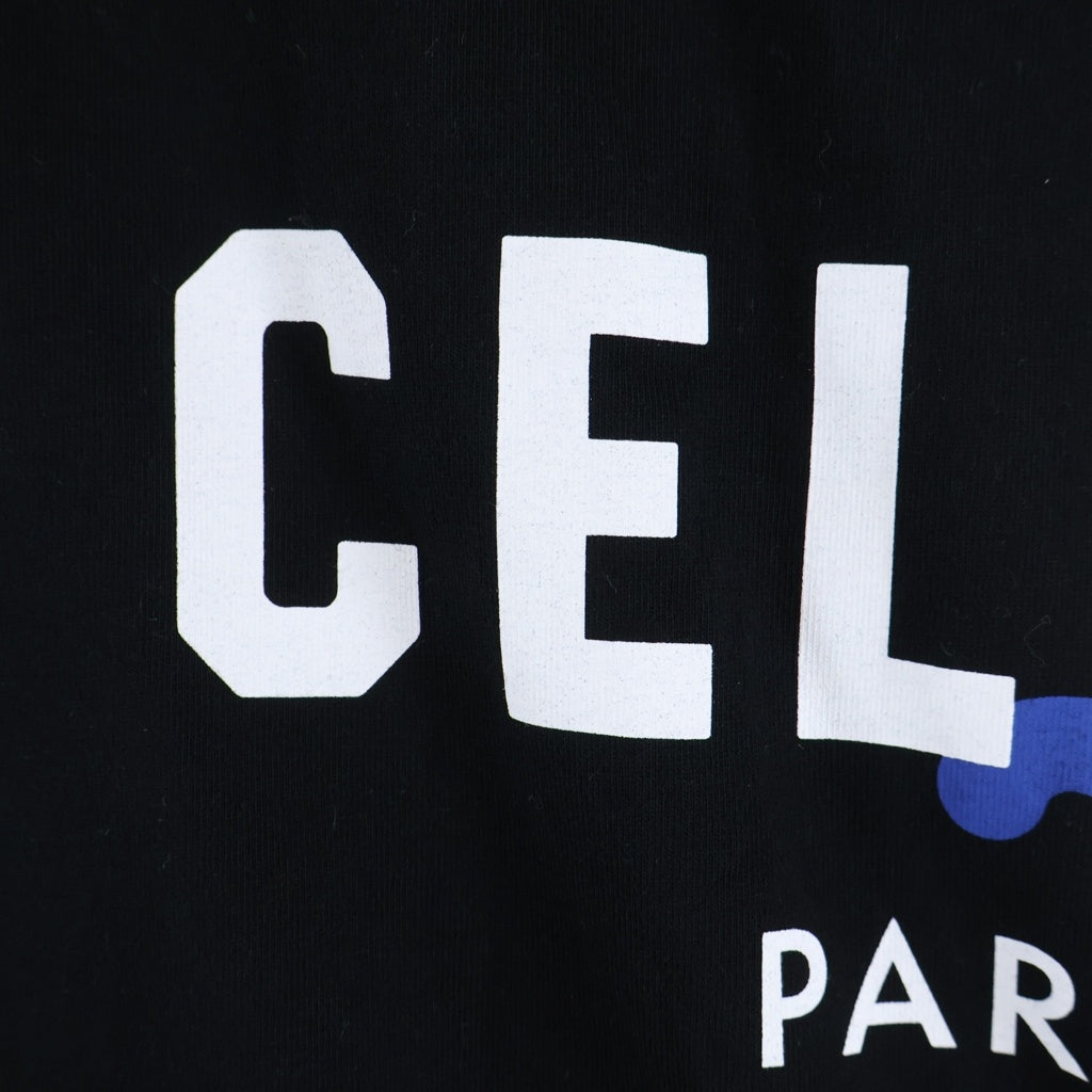 CELINE(セリーヌ) フロントプリントロゴTシャツ ブラック #L