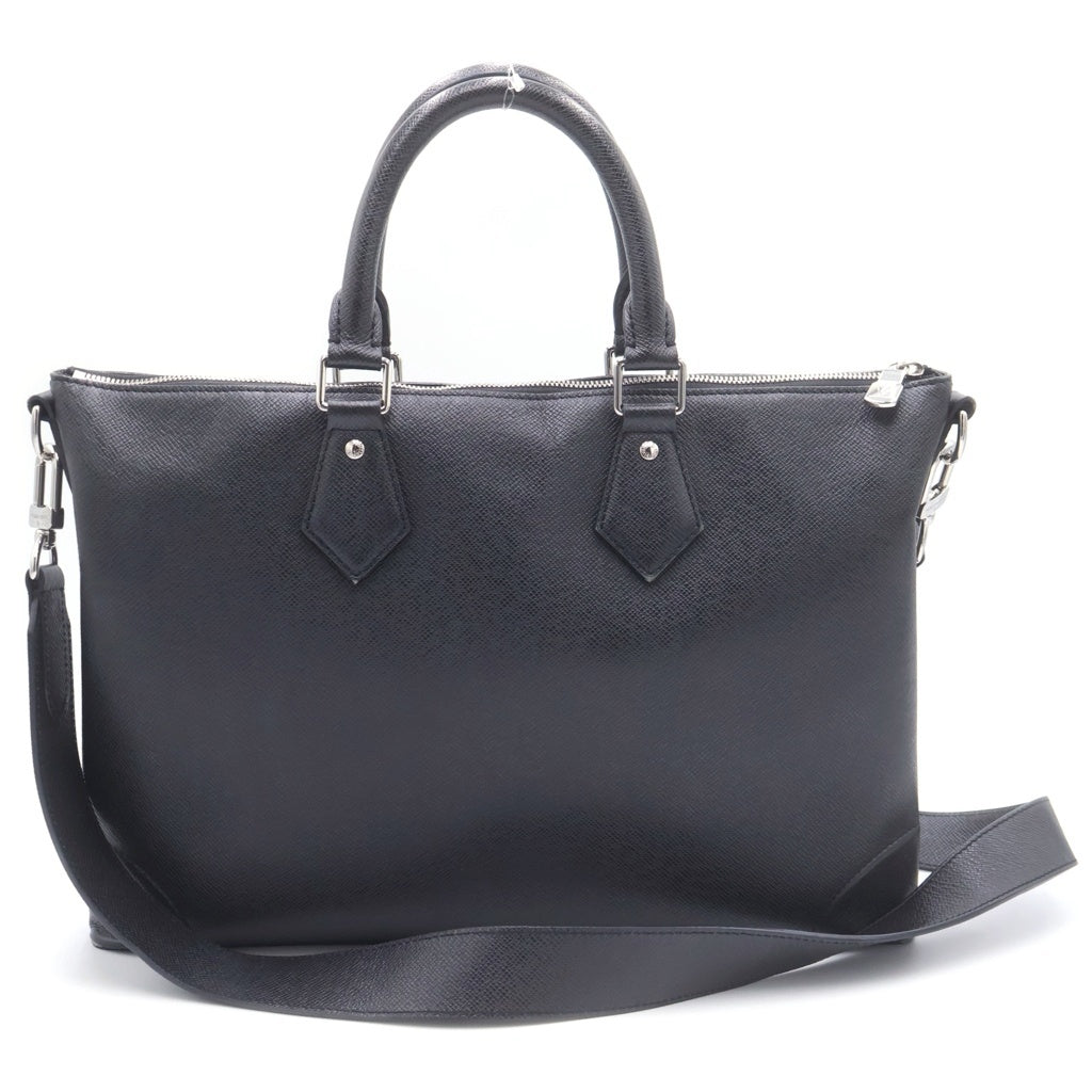 LOUIS VUITTON(ルイヴィトン) タイガ スリム・ブリーフケース ビジネスバッグ 2WAYバッグ ハンドバッグ ショルダーバッグ ブラック レザー M30810 シルバー金具 レディース