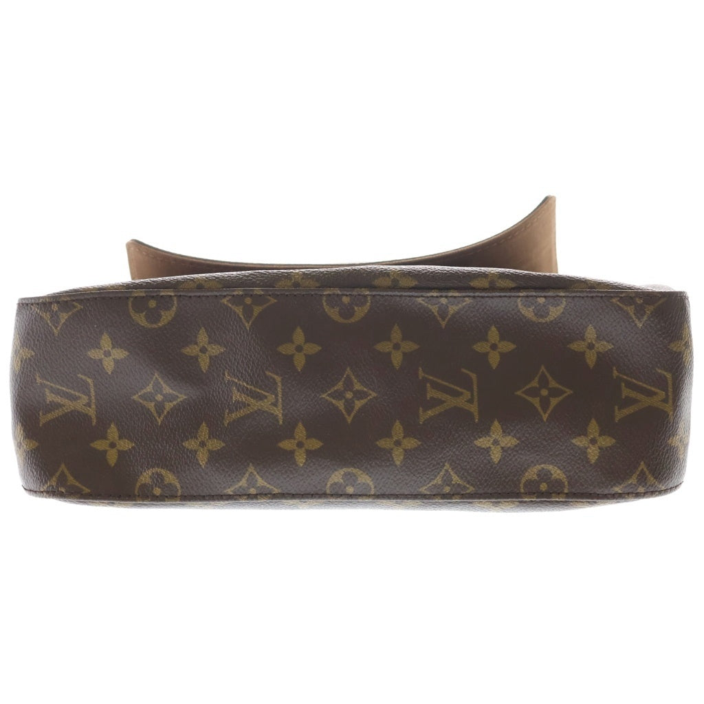 LOUIS VUITTON(ルイヴィトン) モノグラム ミニルーピング ハンドバッグ ワンショルダーバッグ ブラウン レザー×PVC M51147 ゴールド金具 レディース
