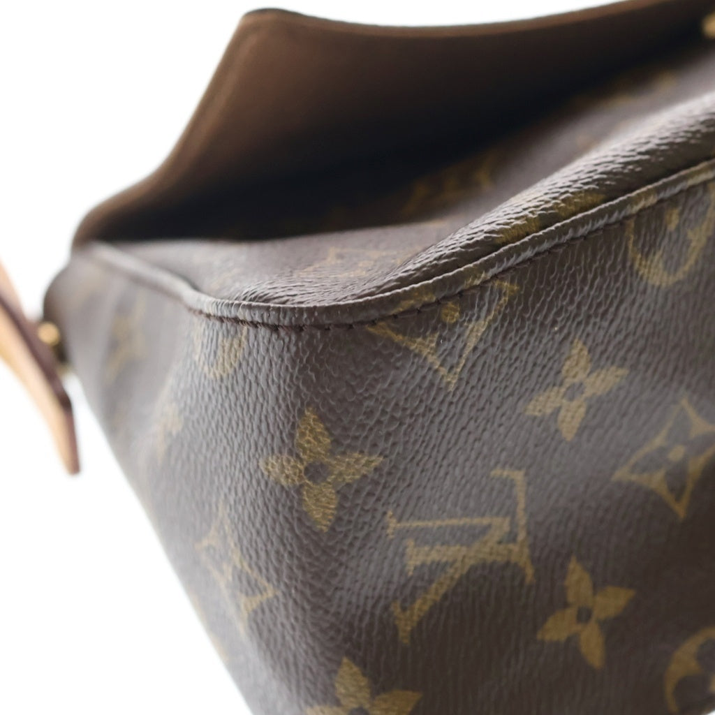 LOUIS VUITTON(ルイヴィトン) モノグラム ミニルーピング ハンドバッグ ワンショルダーバッグ ブラウン レザー×PVC M51147 ゴールド金具 レディース