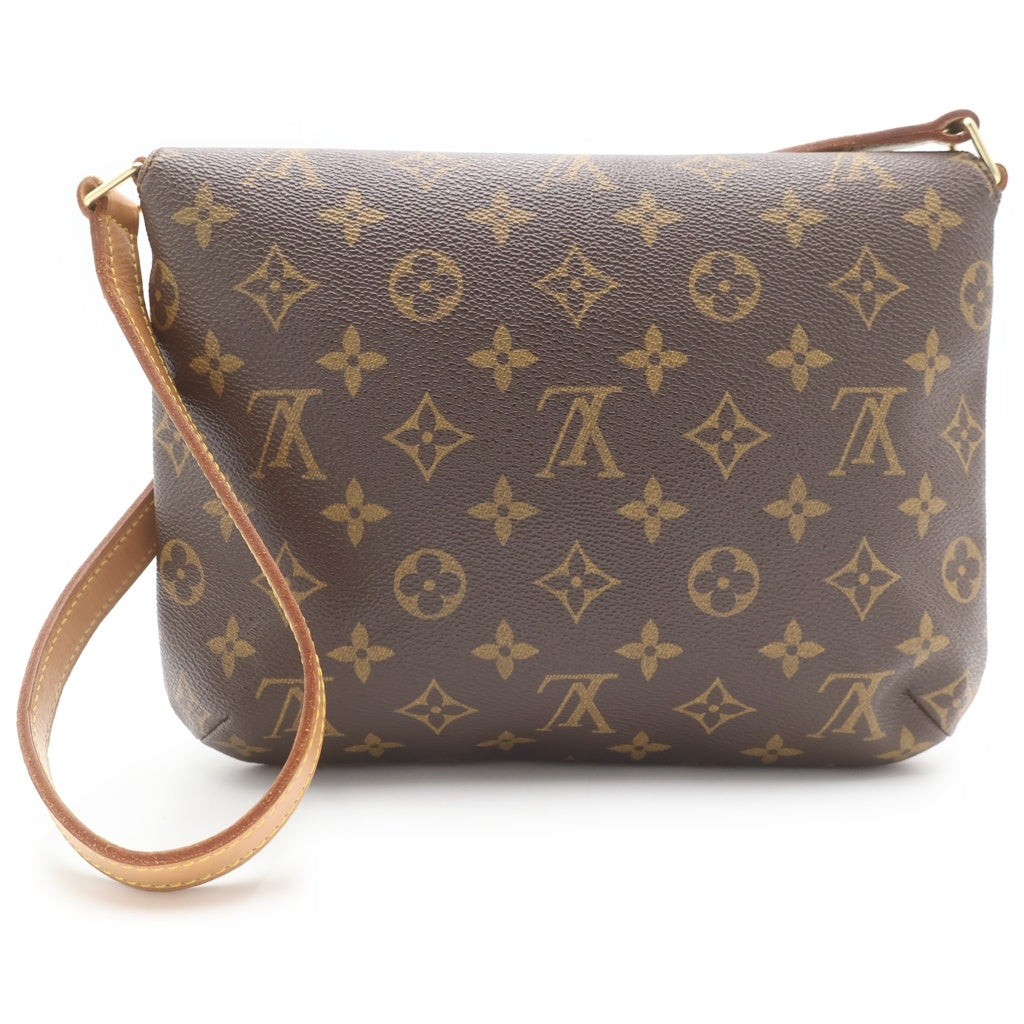 LOUIS VUITTON(ルイヴィトン) モノグラム ミュゼットタンゴ ショルダーバッグ ブラウン レザー×PVC M51257 ゴールド金具 レディース