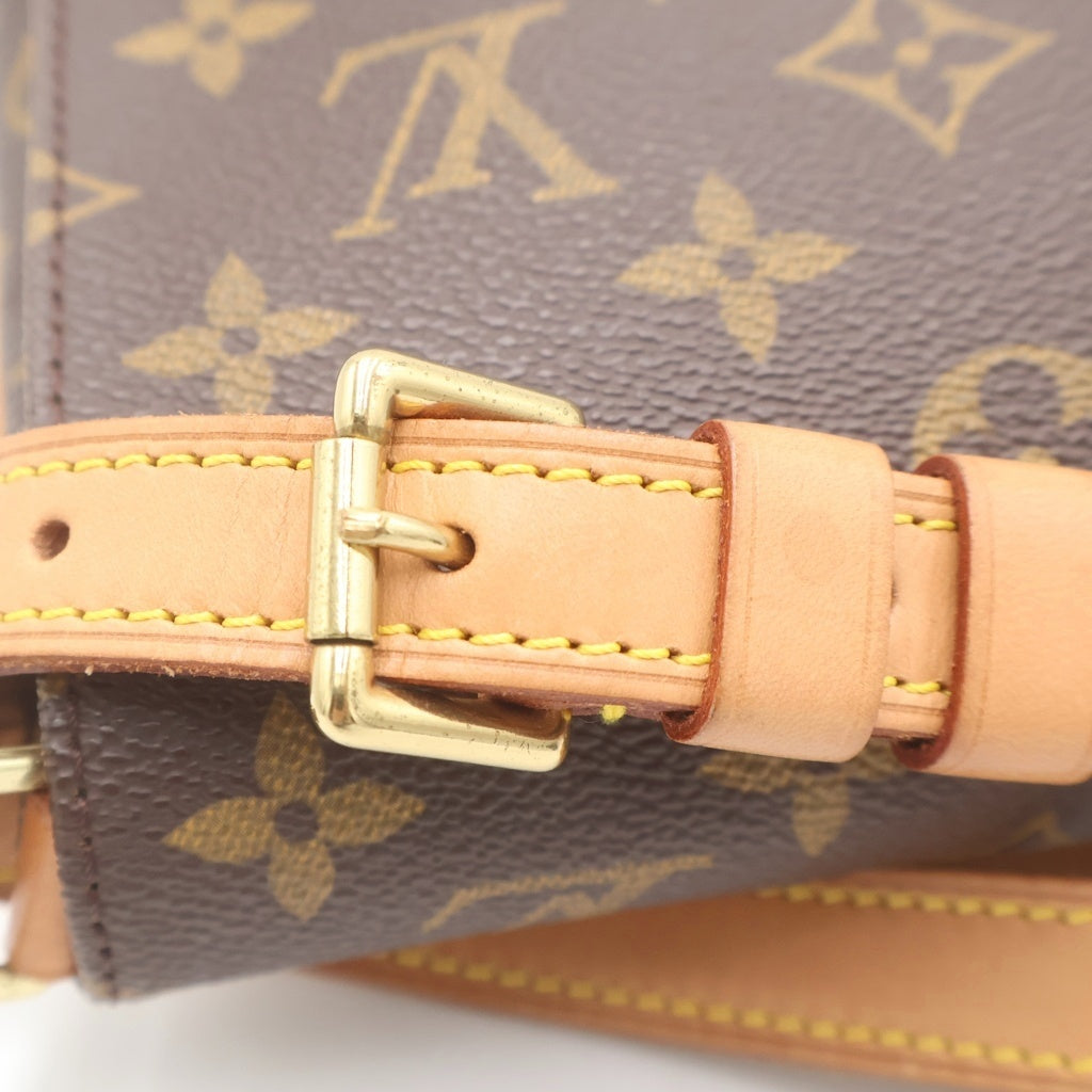 LOUIS VUITTON(ルイヴィトン) モノグラム ミュゼットタンゴ ショルダーバッグ ブラウン レザー×PVC M51257 ゴールド金具 レディース