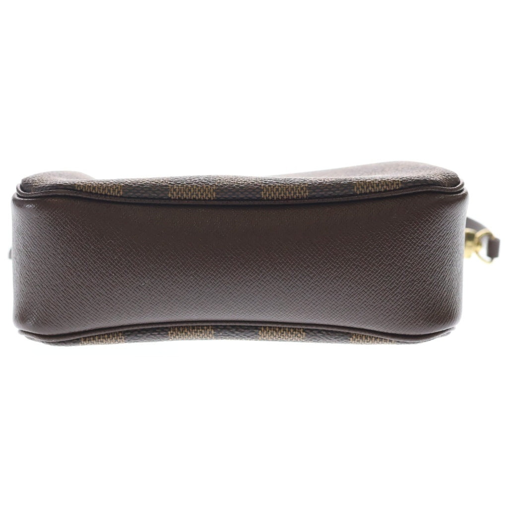 LOUIS VUITTON(ルイヴィトン) ダミエ トゥルースメイクアップ ポーチ ミニハンドバッグ ブラウン PVC×レザー N51982 ゴールド金具