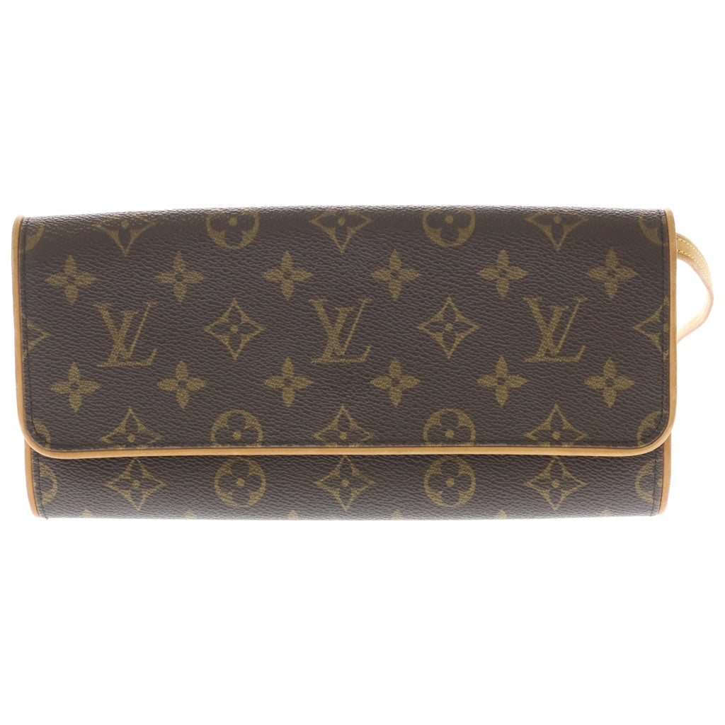 LOUIS VUITTON(ルイヴィトン) モノグラム ポシェットツインGM ショルダーバッグ レザー ブラウン M51852 レディース