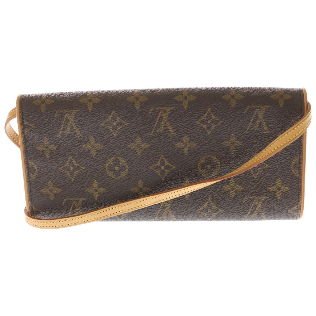 LOUIS VUITTON(ルイヴィトン) モノグラム ポシェットツインGM ショルダーバッグ レザー ブラウン M51852 レディース