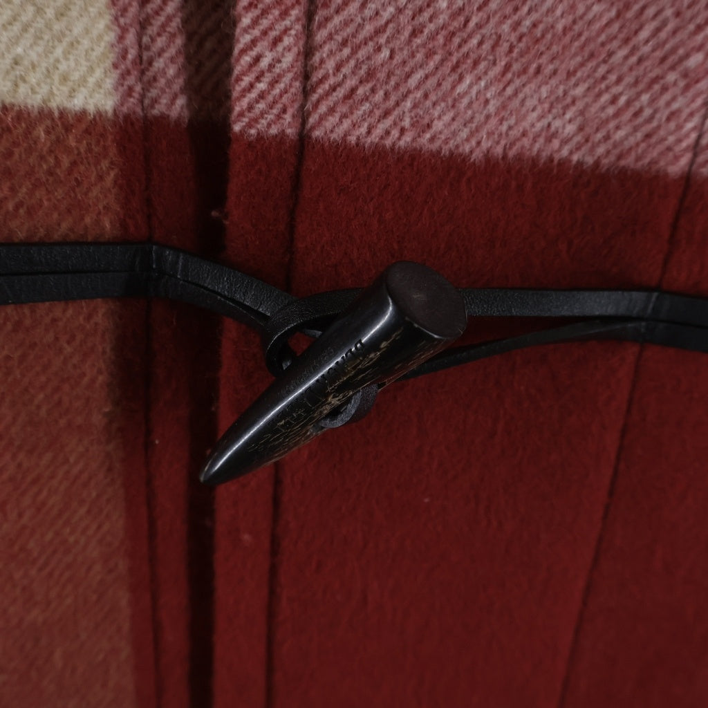 BLACK LABEL CRESTBRIDGE(ブラックレーベルクレストブリッジ) エアリーメルトンクレストブリッジ ウール チェック総柄 ダッフルコート レッド/ベージュ総 51B10-610