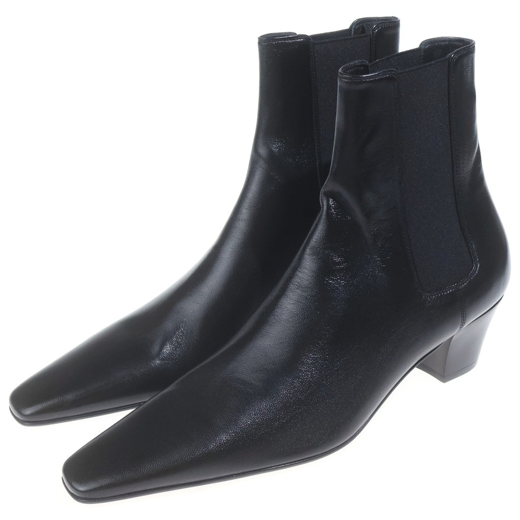 SAINT LAURENT PARIS(サンローランパリ) RAINER チェルシー レザー ヒール サイドゴア ショート ブーツ シューズ ブラック 776885