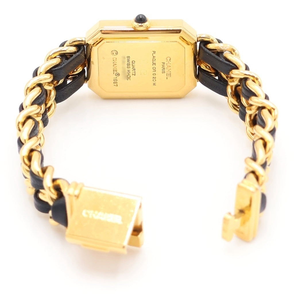 CHANEL(シャネル) プルミエールM 黒文字盤 GP×レザー/QZ クォーツ 電池式 腕時計 H0001 レディース
