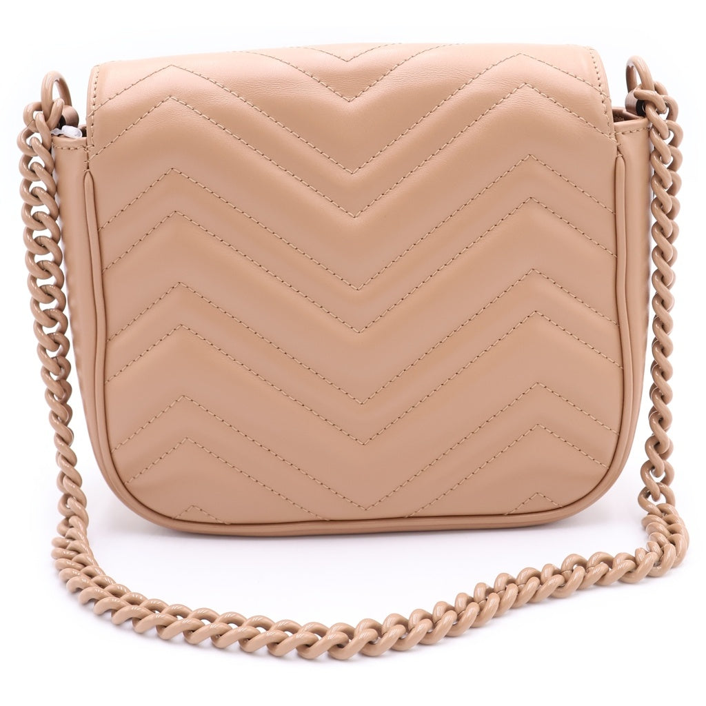 GUCCI(グッチ) GGマーモント キルティング レザー ショルダーバッグ ベージュ 739681 レディース