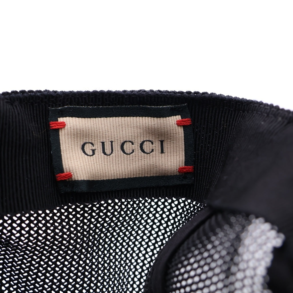 GUCCI(グッチ) ロゴ メッシュキャップ 帽子 コットン ブラック 701324 レディース