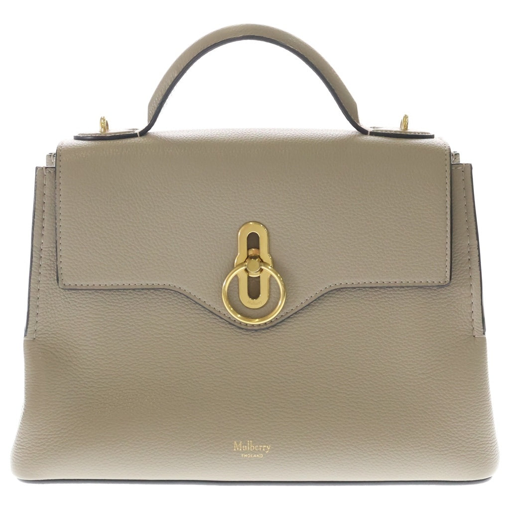 Mulberry(マルベリー) ミニシートン レザー 2WAY ハンド ショルダー バッグ ゴールド金具 ベージュ レディース