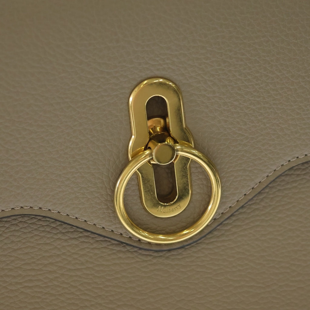 Mulberry(マルベリー) ミニシートン レザー 2WAY ハンド ショルダー バッグ ゴールド金具 ベージュ レディース