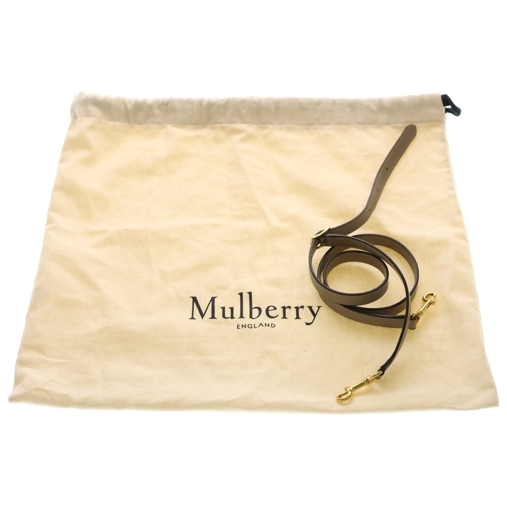 Mulberry(マルベリー) ミニシートン レザー 2WAY ハンド ショルダー バッグ ゴールド金具 ベージュ レディース