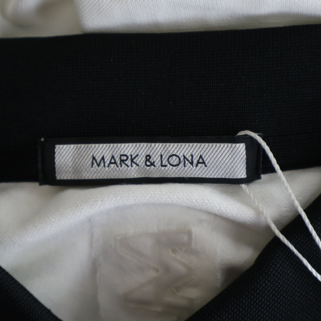 MARK&LONA(マークアンドロナ) 袖ロゴ 刺繍 スカル ワッペン ナイロン 長袖 ポロシャツ #L ホワイト