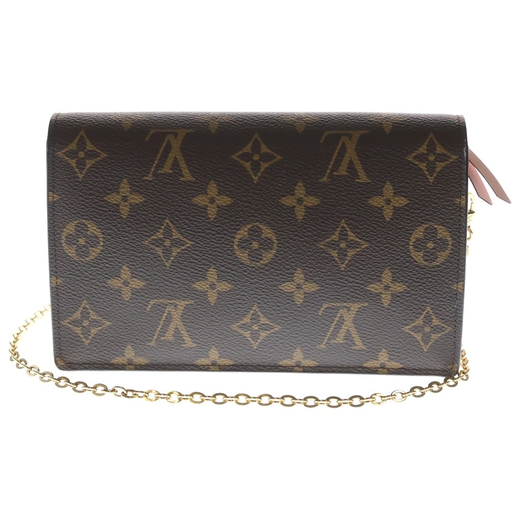 LOUIS VUITTON(ルイヴィトン) モノグラム ポルトフォイユ フロール チェーン ショルダーバッグ PVC レザー ローズバレリーヌ M67405 ICタイプ ブラウン/ピンク レディース
