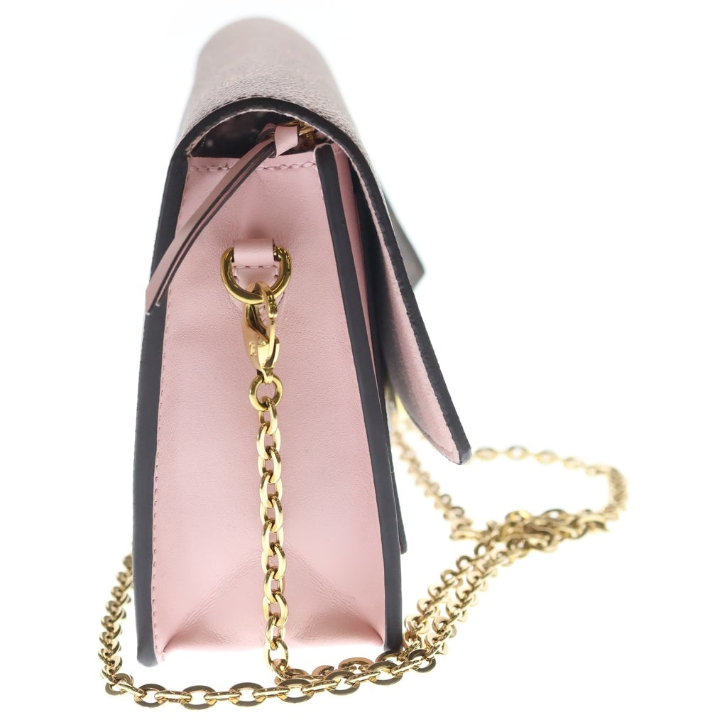 LOUIS VUITTON(ルイヴィトン) モノグラム ポルトフォイユ フロール チェーン ショルダーバッグ PVC レザー ローズバレリーヌ M67405 ICタイプ ブラウン/ピンク レディース
