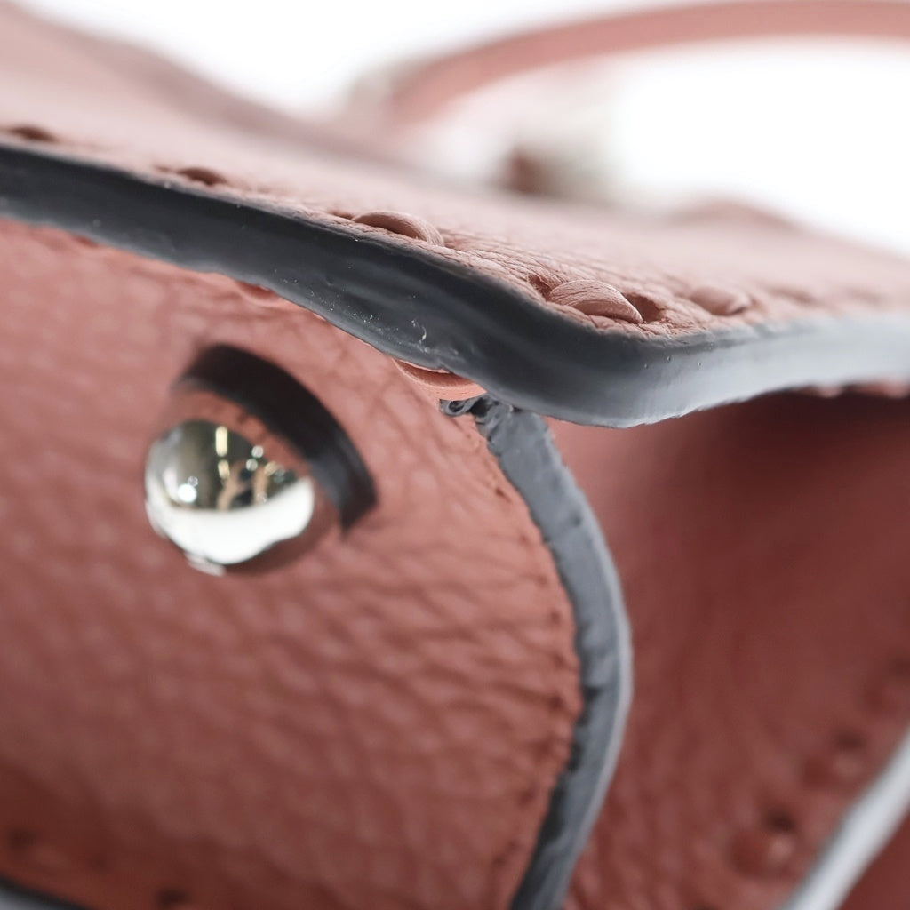 FENDI(フェンディ) ピーカブー プチ アイシーユー レザー 2WAY ハンド ショルダー バッグ シルバー金具 ピンク 8BN335 レディース
