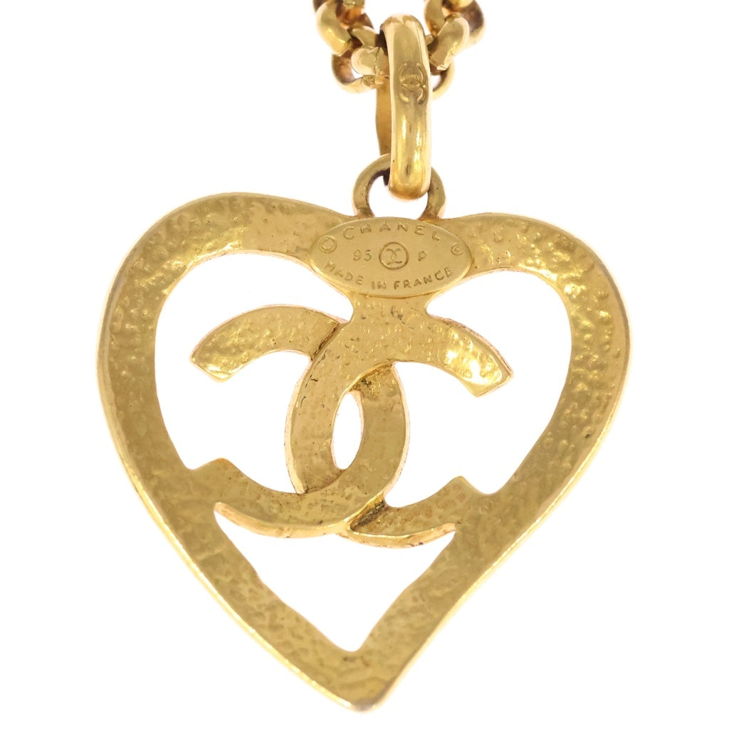 CHANEL(シャネル) ココマーク ハート ネックレス ゴールド 95P レディース