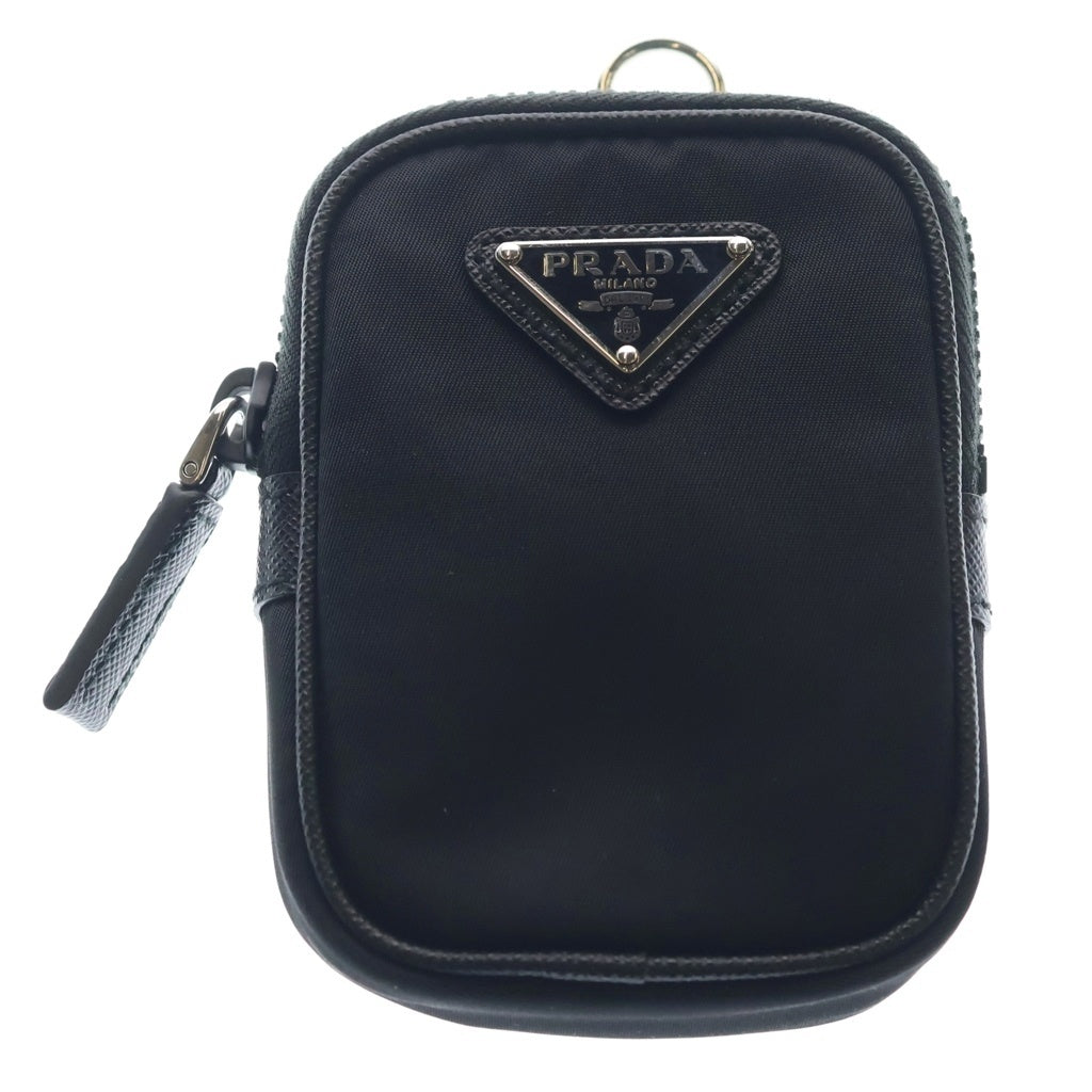 PRADA(プラダ) Re-Nylon リナイロン サフィアーノ ショルダーバッグ ブラック ナイロン レザー 2VH133 RFID レディース