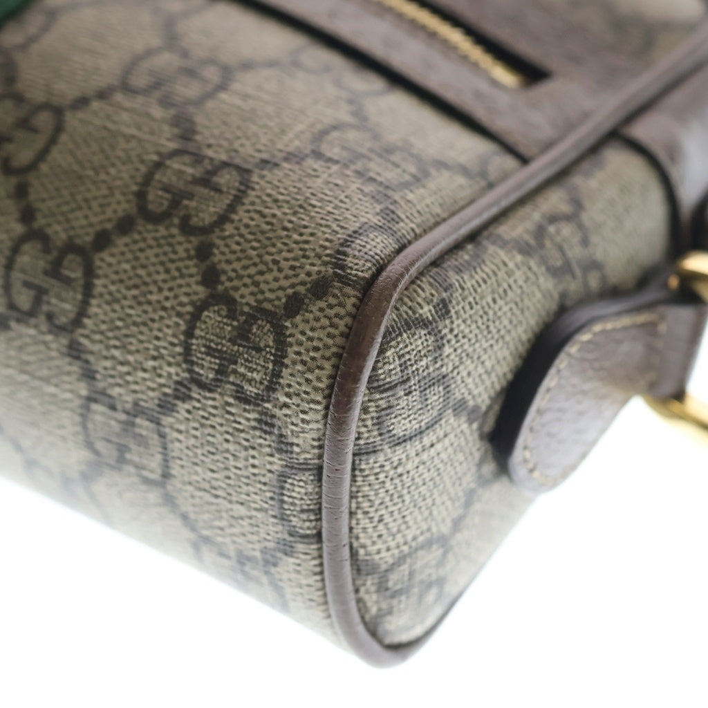GUCCI(グッチ) オフィディア ミニショルダーバッグ PVC レザー ゴールド金具 ブラウン 517350 レディース