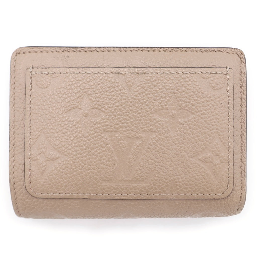 LOUIS VUITTON(ルイヴィトン) モノグラム・アンプラント ポルトフォイユ・クレア 二つ折り財布 コンパクトウォレット ベージュ クレーム レザー M80152 ゴールド金具