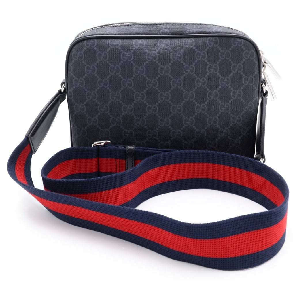 GUCCI(グッチ) GGスプリーム スモール クロスボディ ショルダーバッグ ブラック キャンバス レザー ブラック 795479 レディース