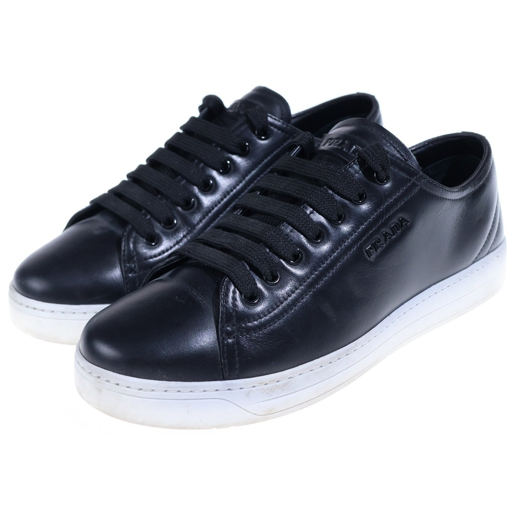 PRADA(プラダ) CALZATURE DONNA ローカット レザースニーカー シューズ ロゴ ブラック 3E6187 レディース