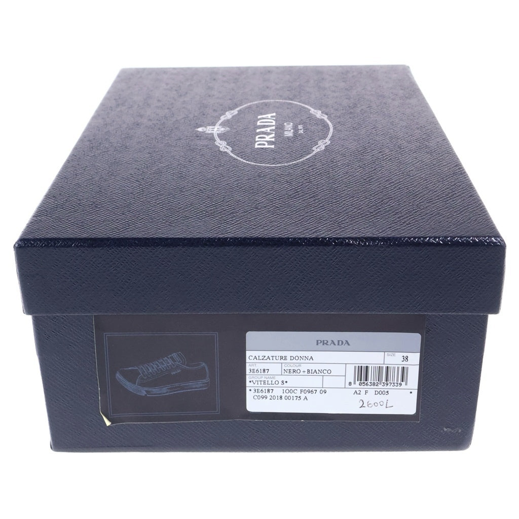 PRADA(プラダ) CALZATURE DONNA ローカット レザースニーカー シューズ ロゴ ブラック 3E6187 レディース