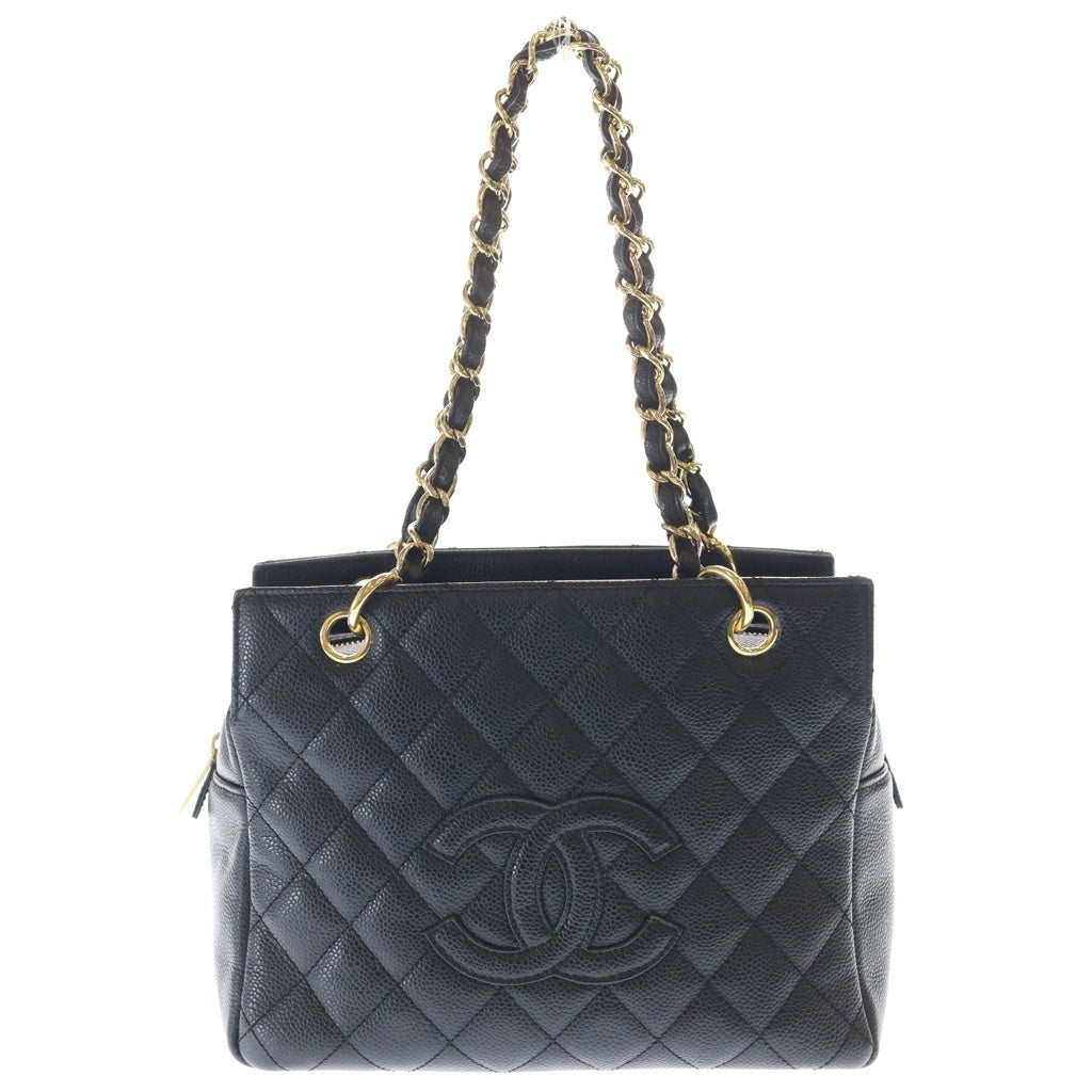 CHANEL(シャネル) マトラッセ プチタイムレストート チェーン ハンド ショルダーバッグ キャビアスキン ゴールド金具 ブラック A18004 11番台 レディース