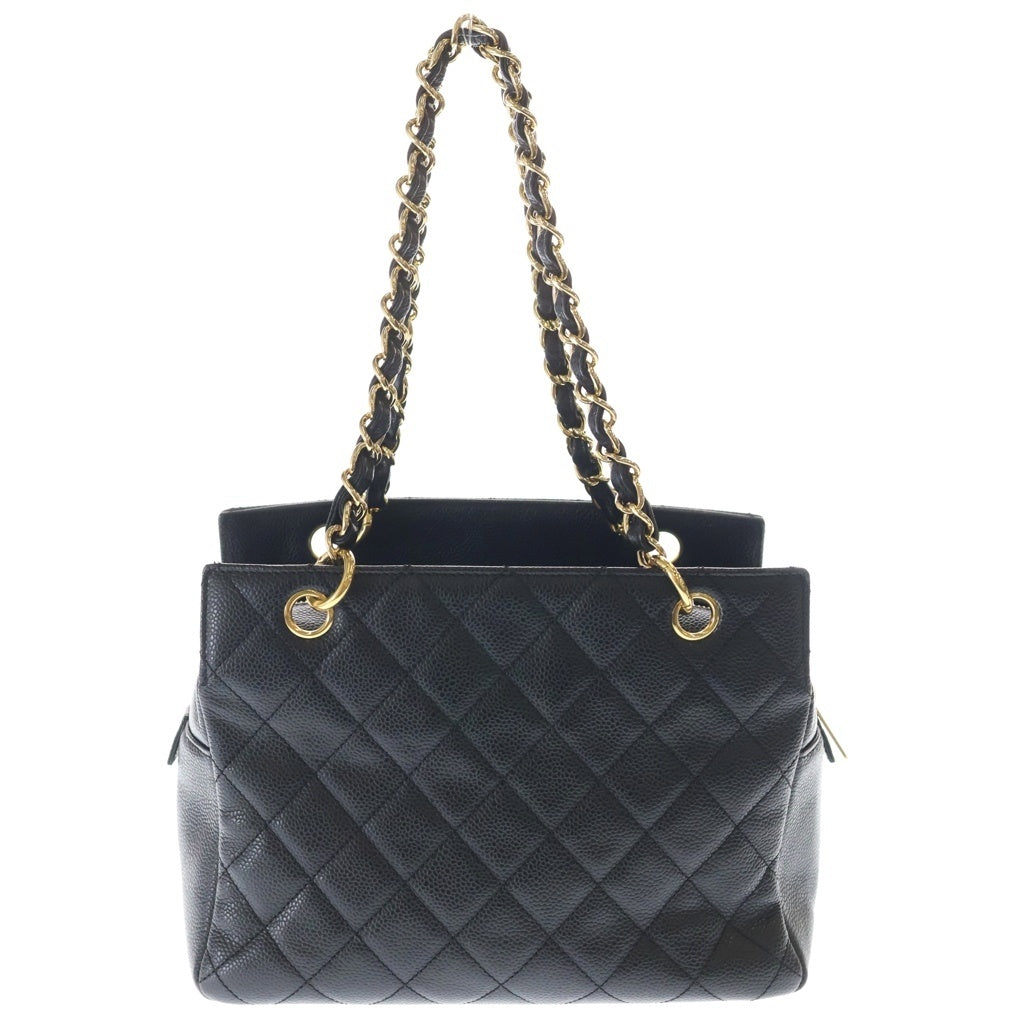 CHANEL(シャネル) マトラッセ プチタイムレストート チェーン ハンド ショルダーバッグ キャビアスキン ゴールド金具 ブラック A18004 11番台 レディース