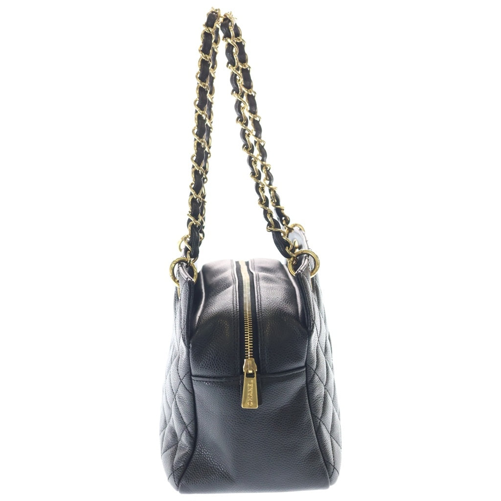 CHANEL(シャネル) マトラッセ プチタイムレストート チェーン ハンド ショルダーバッグ キャビアスキン ゴールド金具 ブラック A18004 11番台 レディース