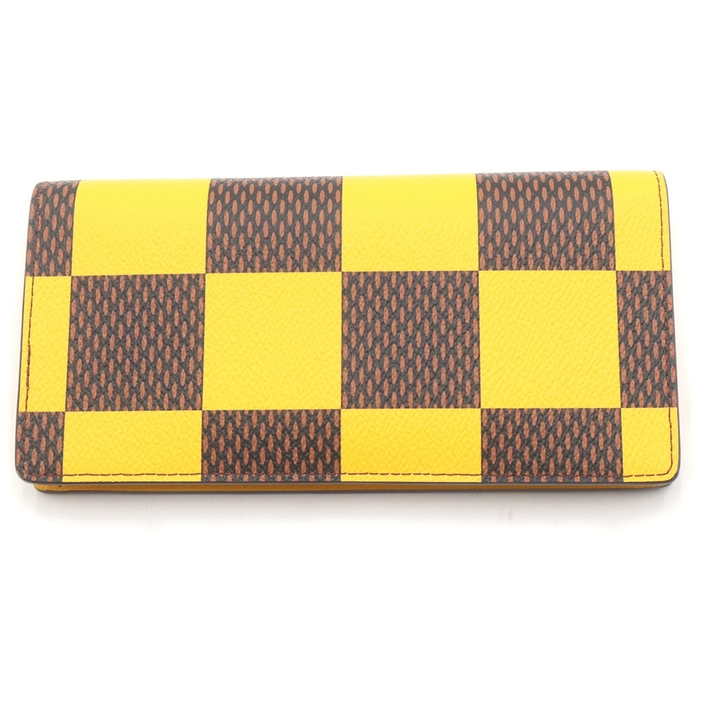 LOUIS VUITTON(ルイヴィトン) ダミエポップ ポルトフォイユ ブラザ NM 長財布 ウォレット PVC レザー イエロー/ブラウン N40541 RFID レディース