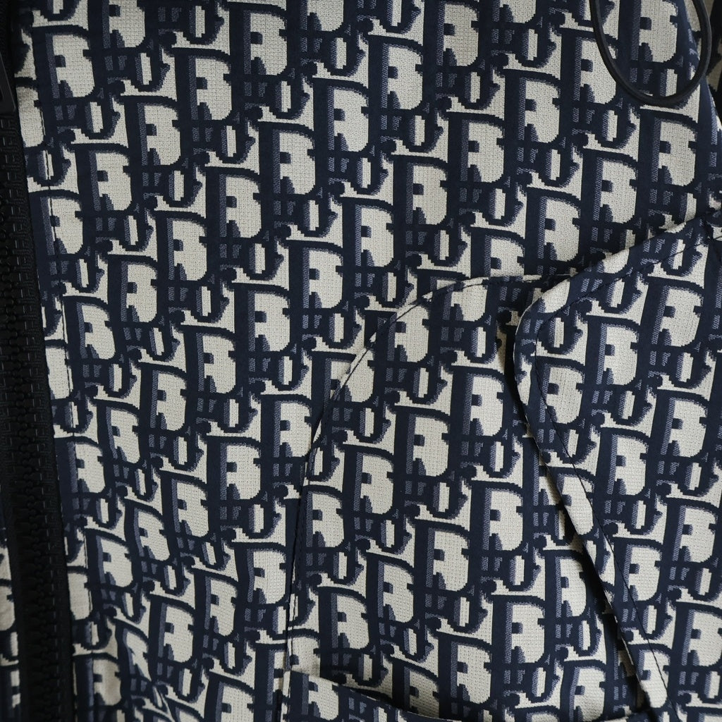 Christian Dior(クリスチャンディオール) Oblique Jacquard Technical Taffeta オブリークジャカードテクニカルタフタ フロントジップパーカー グレー/ネイビー 327C25A2970 レディース