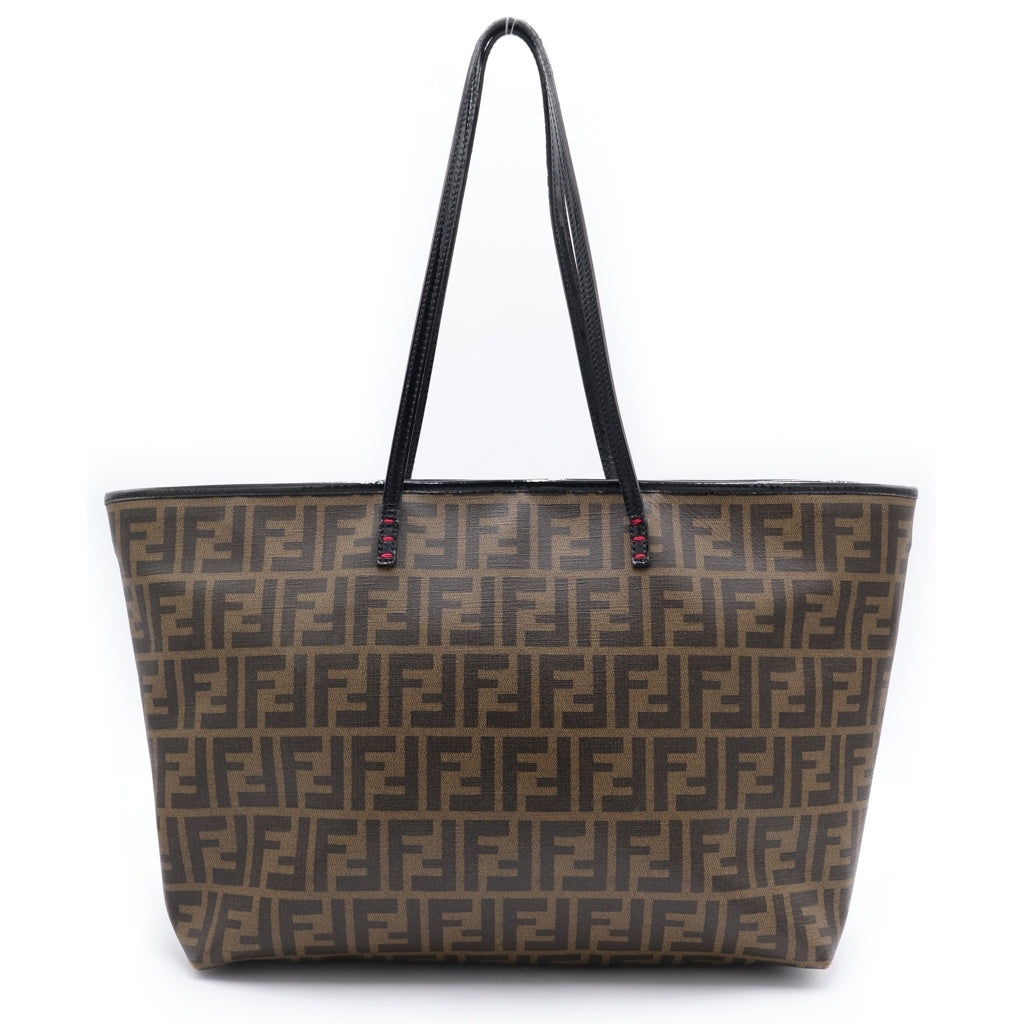 FENDI(フェンディ) ズッカ トートバッグ ハンドバッグ ブラウン×ピンク PVC 8BH185-CFN レディース