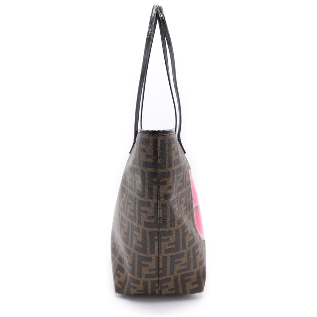 FENDI(フェンディ) ズッカ トートバッグ ハンドバッグ ブラウン×ピンク PVC 8BH185-CFN レディース