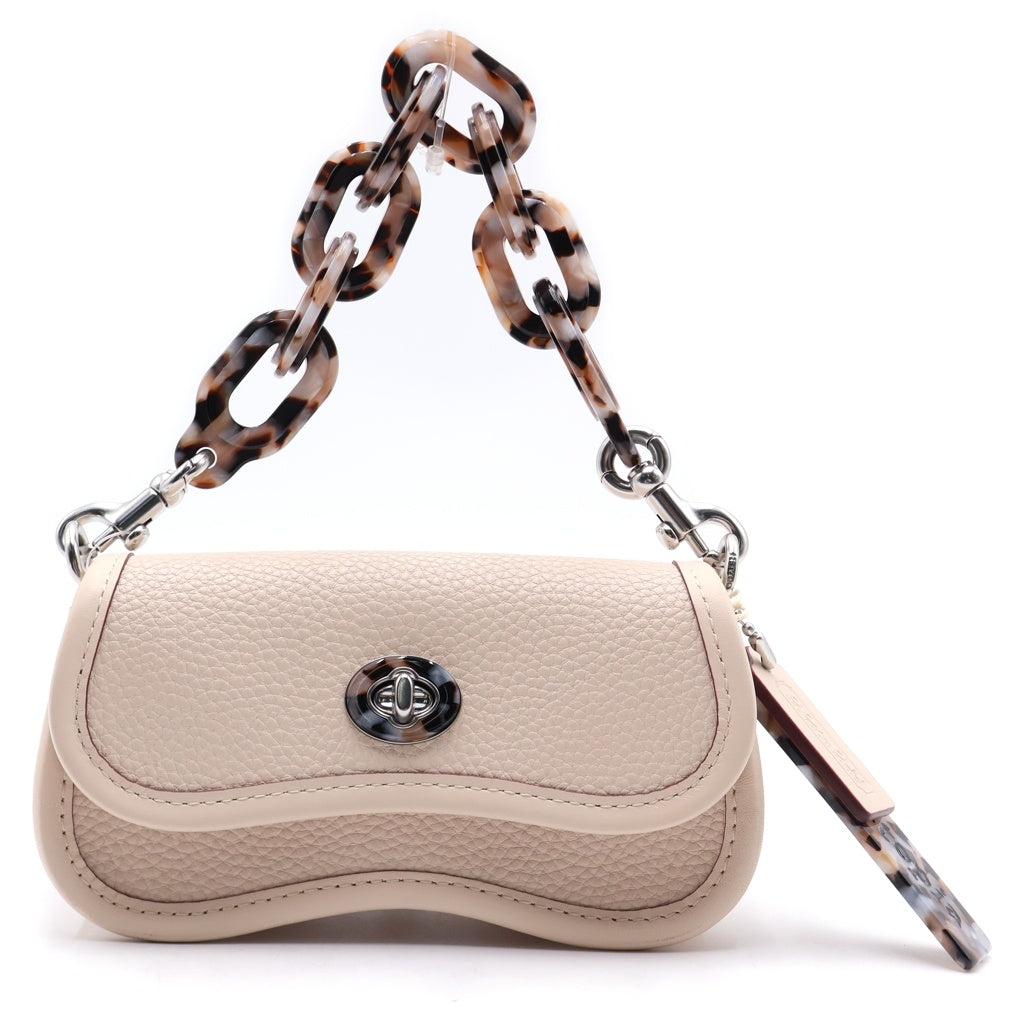 COACH(コーチ) ウェイビー ディンキーバッグ ショルダーバッグ ベージュ レザー シルバー金具 レディース