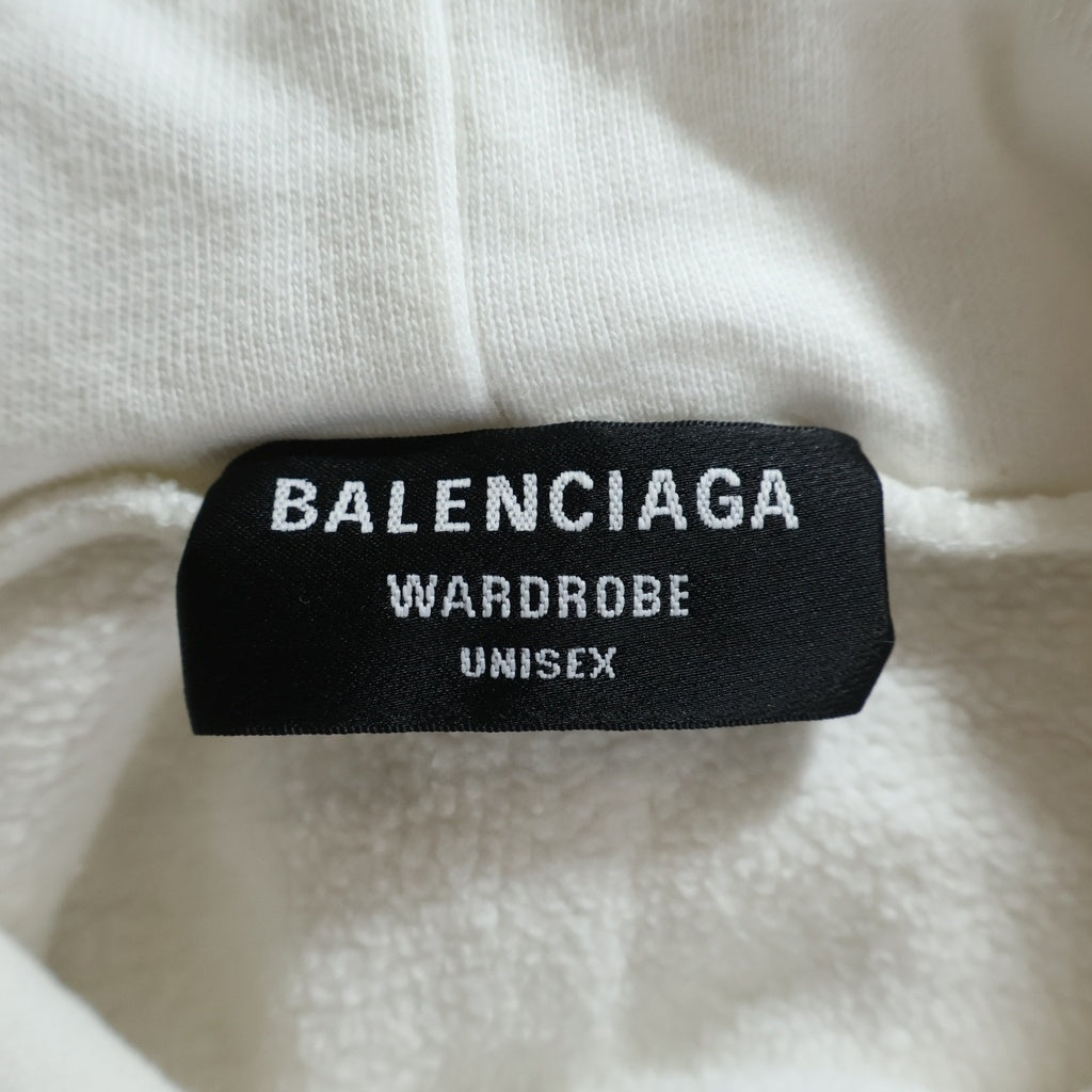 BALENCIAGA(バレンシアガ) オーバーサイズロゴパーカー フーディー ホワイト #XS 600583 レディース