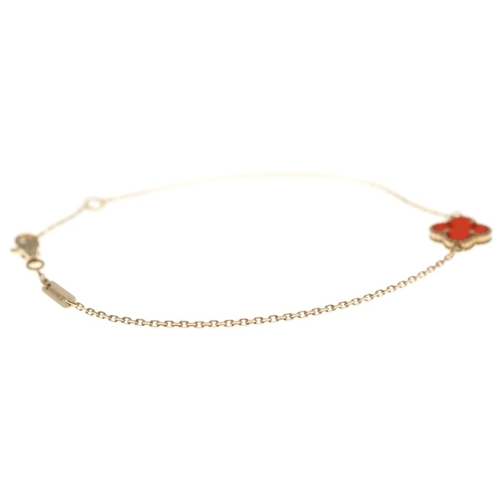 Van Cleef & Arpels(ヴァンクリーフアンドアーペル) スウィートアルハンブラ カーネリアン ブレスレット ピンクゴールド×レッド Au750PG VCARN59K00 レディース